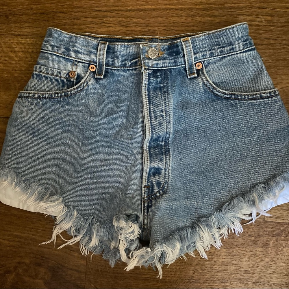 Denim Frayed Hem Women Shorts
